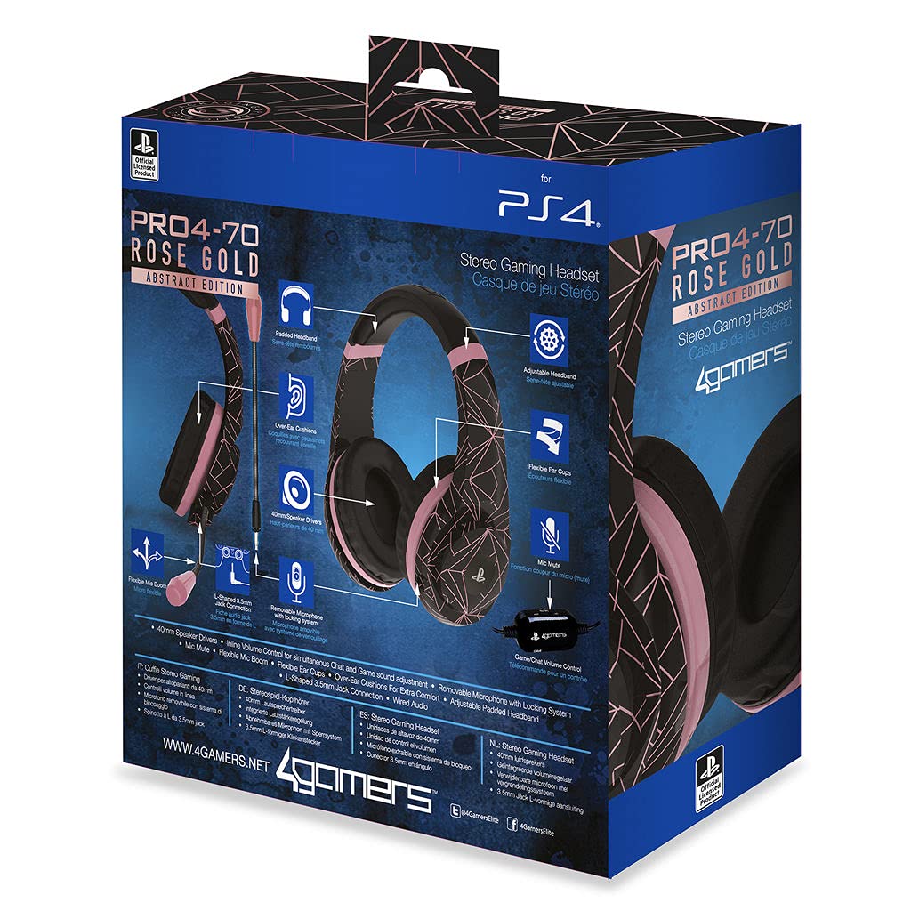 4 Gamers Pro4-70 - Rose Gold Black Auricular Gaming, Licenciado ( PS4 - ) 4 Gamers Pro4-70 - Rose Gold Black Auricular Gaming, Licenciado ( PS4 - )